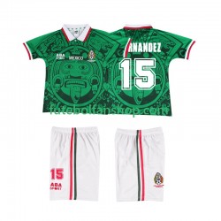 Camisola Principal Seleção Mexicana HERNANDEZ 15 Retro 1998 Manga Curta ,Criança