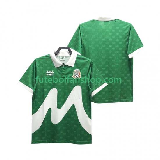 Camisola Principal Seleção Mexicana Retro 1995 Manga Curta ,Homem