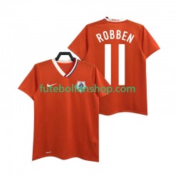 Camisola Principal Seleção Neerlandesa ROBBEN 11 Retro 2008 Manga Curta ,Homem