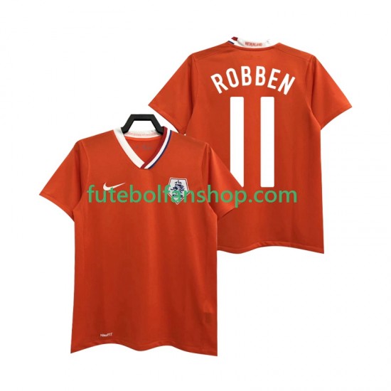 Camisola Principal Seleção Neerlandesa ROBBEN 11 Retro 2008 Manga Curta ,Homem