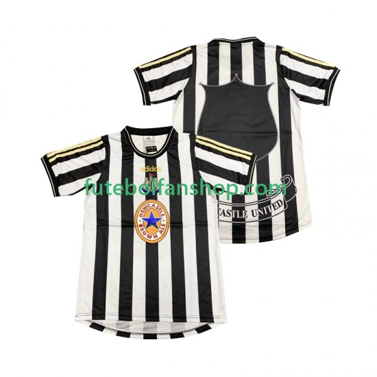 Camisola Principal Newcastle United Retro 1997 1999 Manga Curta ,Homem Camisola Principal Newcastle United Retro 1997 1999 Manga Curta ,Homem