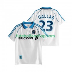 Camisola Principal Olympique de Marseille Gallas 23 Retro 1998 1999 Manga Curta ,Homem