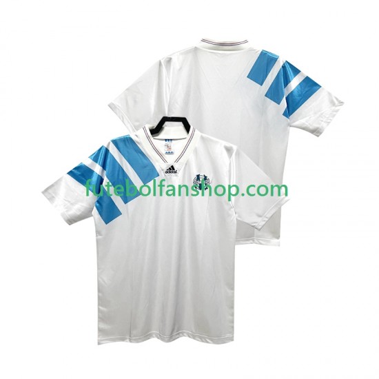 Camisola Principal Olympique de Marseille Retro 1992 1993 Manga Curta ,Homem