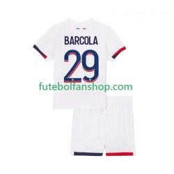 Camisola Alternativo Paris Saint-Germain Bradley Barcola 29 Época 2025/2026 Manga Curta ,Criança