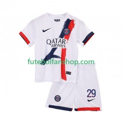 Camisola Alternativo Paris Saint-Germain Bradley Barcola 29 Época 2025/2026 Manga Curta ,Criança