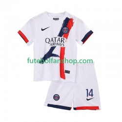 Camisola Alternativo Paris Saint-Germain Desire Doue 14 Época 2025/2026 Manga Curta ,Criança