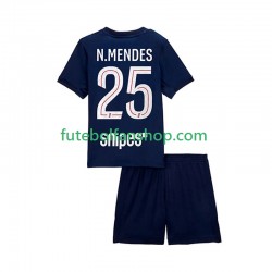 Camisola Principal Paris Saint-Germain Nuno Mendes 25 Época 2025/2026 Manga Curta ,Criança
