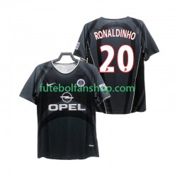 Camisola Alternativa (2ª) Paris Saint-Germain RONALDINHO 20 Retro 2001 2002 Manga Curta ,Homem