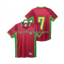 Camisola Principal Seleção Portuguesa 7 Retro 1998 Manga Curta ,Homem