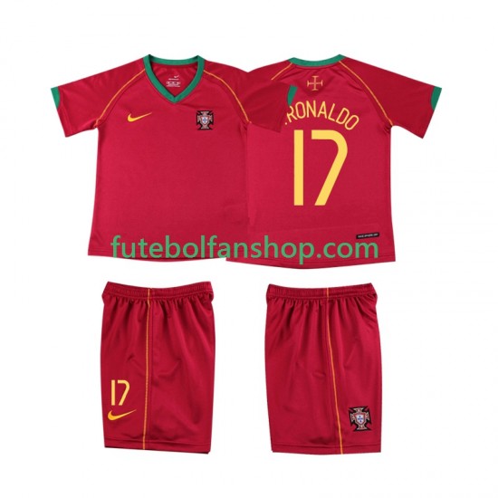 Camisola Principal Seleção Portuguesa Cristiano Ronaldo 17 Retro 2006 Manga Curta ,Criança Camisola Principal Seleção Portuguesa Cristiano Ronaldo 17 Retro 2006 Manga Curta ,Criança