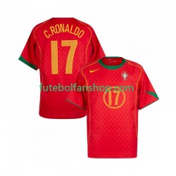 Camisola Principal Seleção Portuguesa Cristiano Ronaldo 17 Retro 2004 Manga Curta ,Homem
