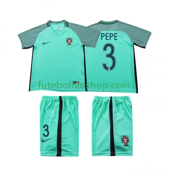 Camisola Alternativo Seleção Portuguesa PEPE 3 Retro 2016 Manga Curta ,Criança