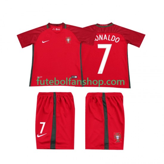 Camisola Principal Seleção Portuguesa RONALDO 7 Retro 2016 Manga Curta ,Criança Camisola Principal Seleção Portuguesa RONALDO 7 Retro 2016 Manga Curta ,Criança