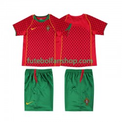 Camisola Principal Seleção Portuguesa Retro 2004 Manga Curta ,Criança