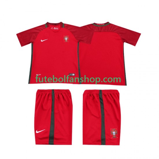 Camisola Principal Seleção Portuguesa Retro 2016 Manga Curta ,Criança Camisola Principal Seleção Portuguesa Retro 2016 Manga Curta ,Criança