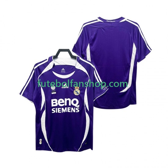 Camisola Alternativo Real Madrid Retro 2006 2007 Manga Curta ,Homem