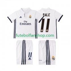 Camisola Principal Real Madrid BALE 11 Retro 2016 2017 Manga Curta ,Criança