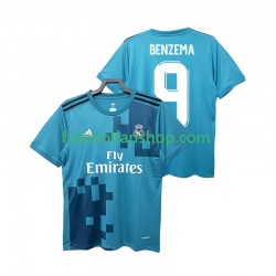 Camisola Alternativa (2ª) Real Madrid BENZEMA 9 Retro 2017 2018 Manga Curta ,Homem