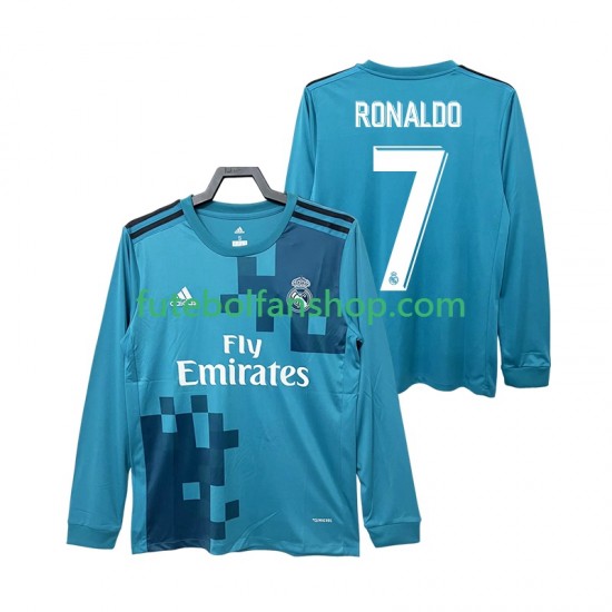 Camisola Alternativa (2ª) Real Madrid CRISTIANO RONALDO 7 Retro 2017 2018 Manga Comprida ,Homem