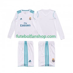 Camisola Principal Real Madrid Retro 2017 2018 Manga Comprida ,Criança