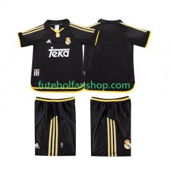 Camisola Alternativo Real Madrid Retro 1999 2001 Manga Curta ,Criança