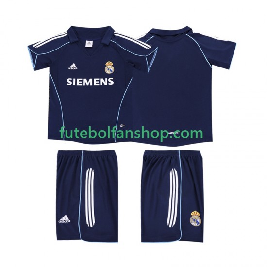 Camisola Alternativo Real Madrid Retro 2005 2006 Manga Curta ,Criança