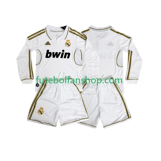 Camisola Principal Real Madrid Retro 2011 2012 Manga Comprida ,Criança