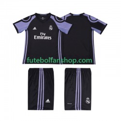 Camisola Alternativa (2ª) Real Madrid Retro 2016 2017 Manga Curta ,Criança