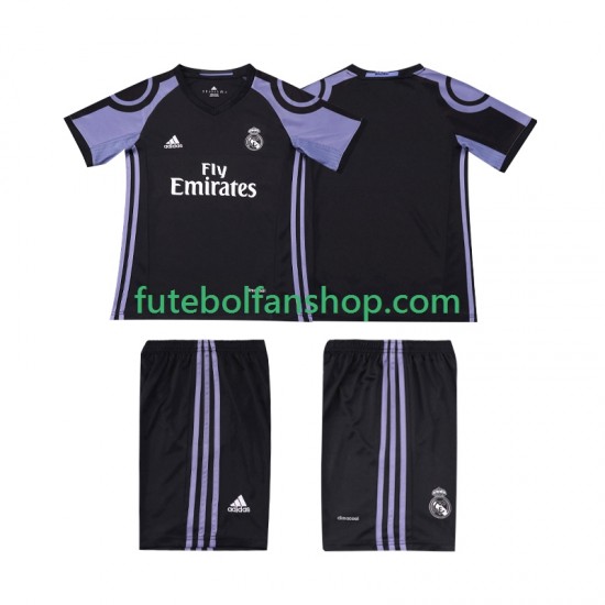 Camisola Alternativa (2ª) Real Madrid Retro 2016 2017 Manga Curta ,Criança