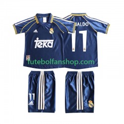 Camisola Alternativa (2ª) Real Madrid Cristiano Ronaldo 11 Retro 1998 1999 Manga Curta ,Criança