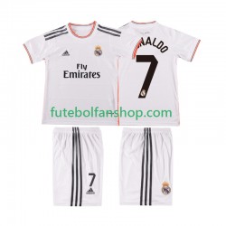 Camisola Principal Real Madrid Cristiano Ronaldo 7 Retro 2013 2014 Manga Curta ,Criança