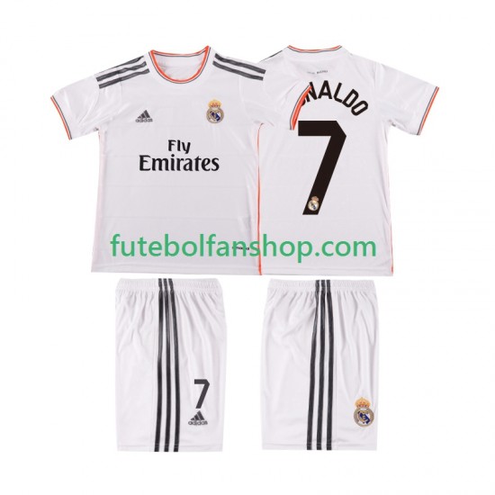 Camisola Principal Real Madrid Cristiano Ronaldo 7 Retro 2013 2014 Manga Curta ,Criança Camisola Principal Real Madrid Cristiano Ronaldo 7 Retro 2013 2014 Manga Curta ,Criança