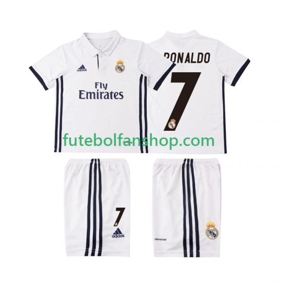 Camisola Principal Real Madrid Cristiano Ronaldo 7 Retro 2016 2017 Manga Curta ,Criança Camisola Principal Real Madrid Cristiano Ronaldo 7 Retro 2016 2017 Manga Curta ,Criança