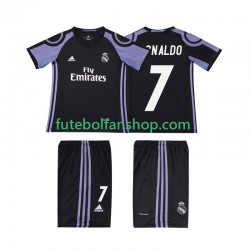 Camisola Alternativa (2ª) Real Madrid Cristiano Ronaldo 7 Retro 2016 2017 Manga Curta ,Criança
