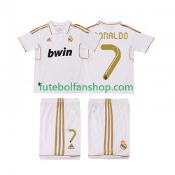 Camisola Principal Real Madrid Cristiano Ronaldo 7 Retro 2011 2012 Manga Curta ,Criança