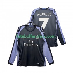 Camisola Alternativa (2ª) Real Madrid Cristiano Ronaldo 7 Retro 2016 2017 Manga Comprida ,Homem