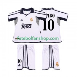Camisola Principal Real Madrid FIGO 10 Retro 2001 2002 Manga Curta ,Criança
