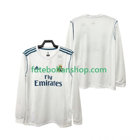 Camisola Principal Real Madrid Retro 2017 2018 Manga Comprida ,Homem
