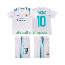 Camisola Principal Real Madrid Modric 10 Retro 2017 2018 Manga Curta ,Criança