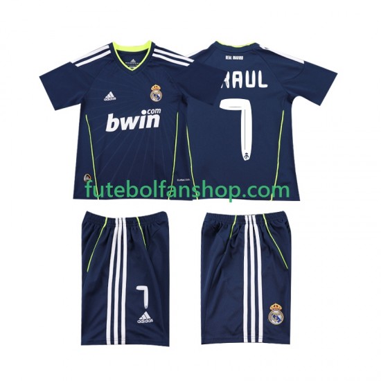 Camisola Alternativo Real Madrid PAUL 7 Retro 2010 2011 Manga Curta ,Criança