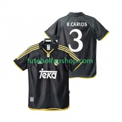 Camisola Alternativo Real Madrid R.CARLOS 3 Retro 1999 2001 Manga Curta ,Homem