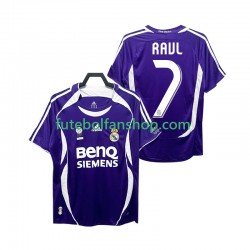 Camisola Alternativo Real Madrid RAUL 7 Retro 2006 2007 Manga Curta ,Homem