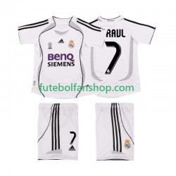 Camisola Principal Real Madrid RAUL 7 Retro 2006 2007 Manga Curta ,Criança