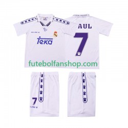 Camisola Principal Real Madrid RAUL 7 Retro 1994 1996 Manga Curta ,Criança