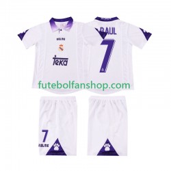 Camisola Principal Real Madrid RAUL 7 Retro 1997 1998 Manga Curta ,Criança
