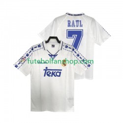 Camisola Principal Real Madrid RAUL 7 Retro 1996 1997 Manga Curta ,Homem