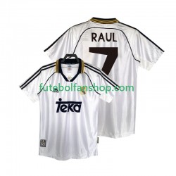 Camisola Principal Real Madrid RAUL 7 Retro 1998 2000 Manga Curta ,Homem