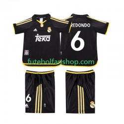 Camisola Alternativo Real Madrid REDONDO 6 Retro 1999 2001 Manga Curta ,Criança
