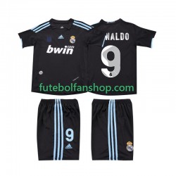 Camisola Alternativo Real Madrid RONALDO 9 Retro 2009 2010 Manga Curta ,Criança