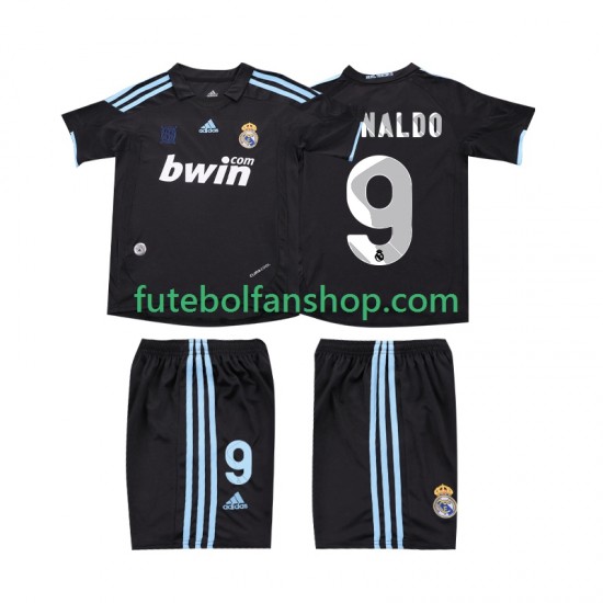 Camisola Alternativo Real Madrid RONALDO 9 Retro 2009 2010 Manga Curta ,Criança